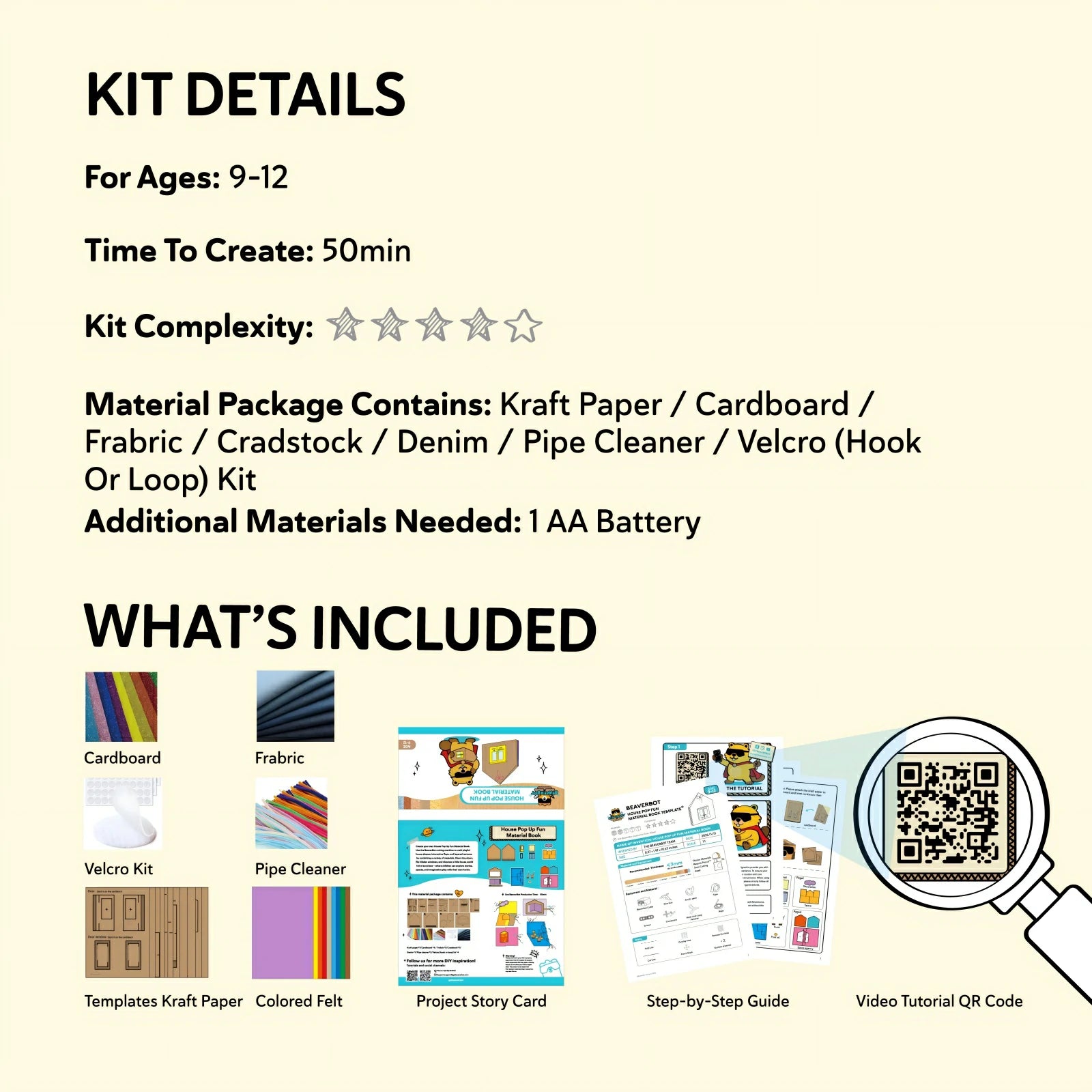 House Pop Up Fun Material Book Kit