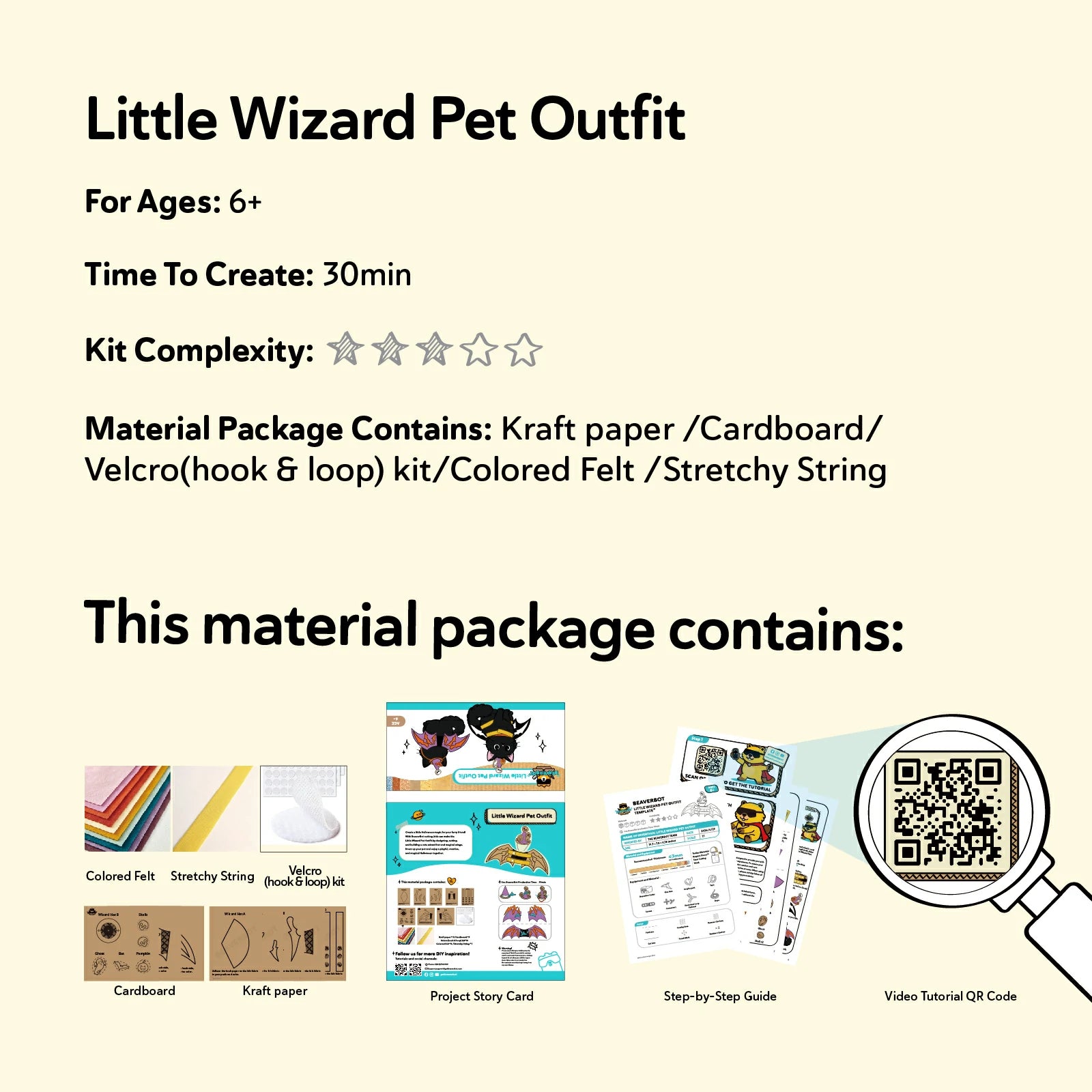 Little Wizard Pet Outfit Material Kit