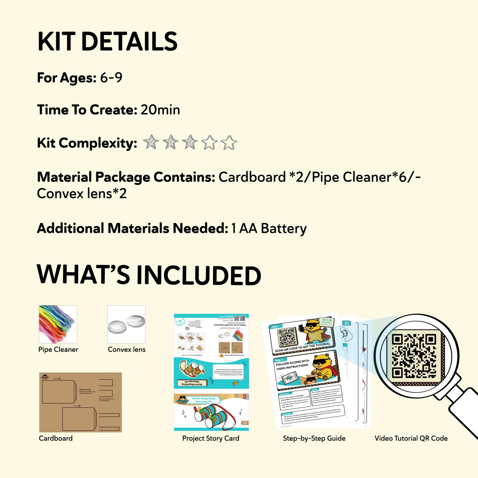 Kit de matériaux pour télescope amplificateur du monde